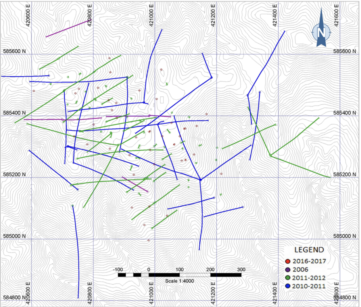 La Cumbre Deposit Drillholes Location Map